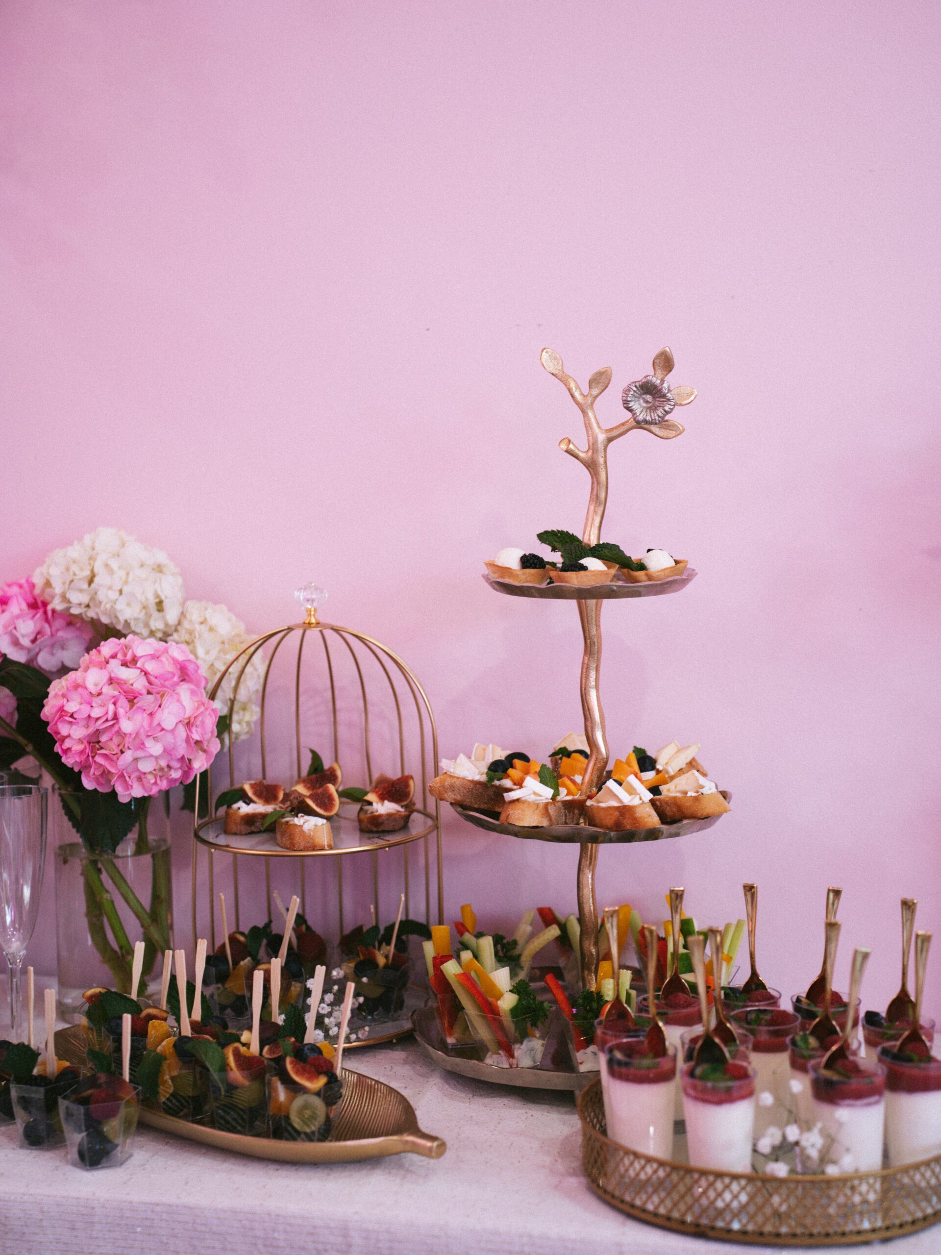 pink party setup