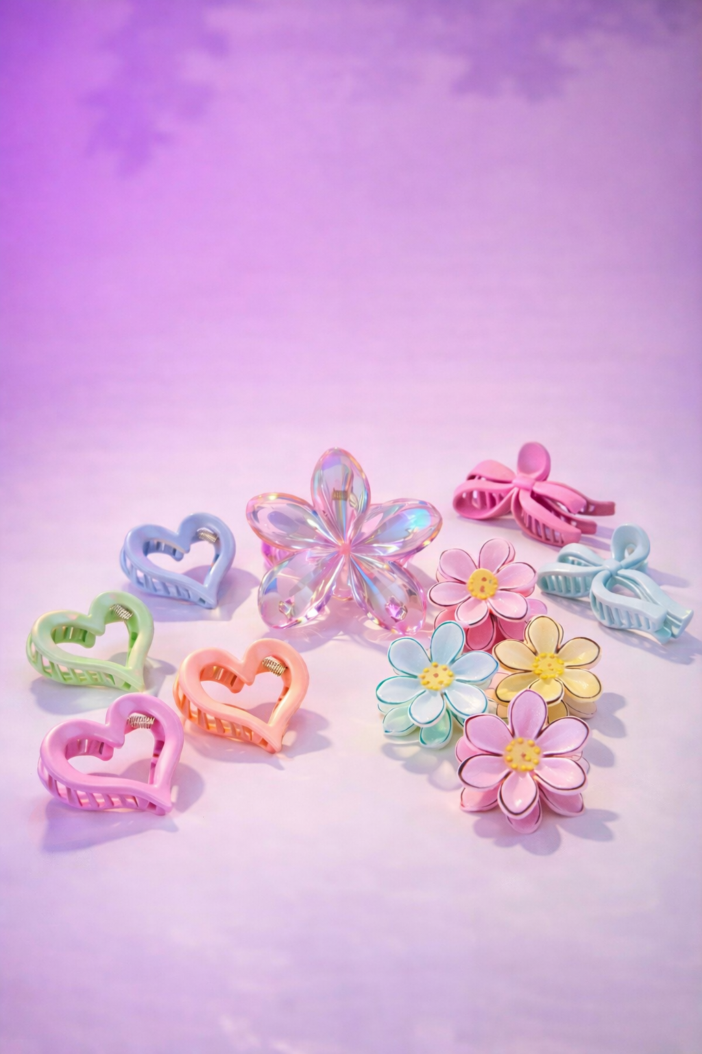 pastel hair clips