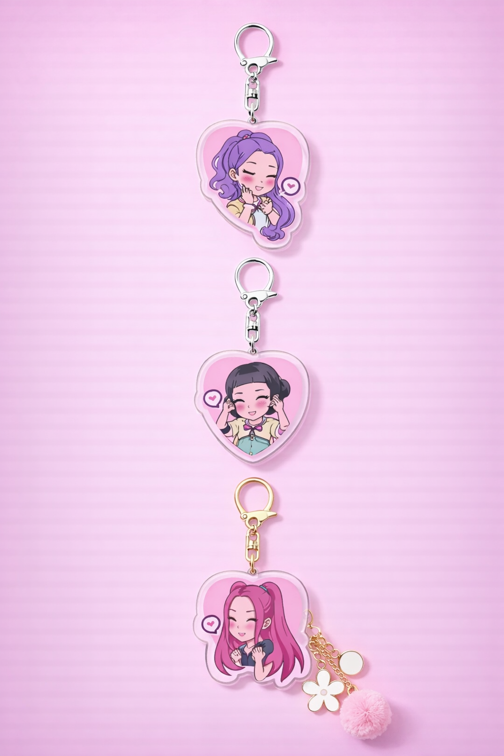 cute anime keychains set