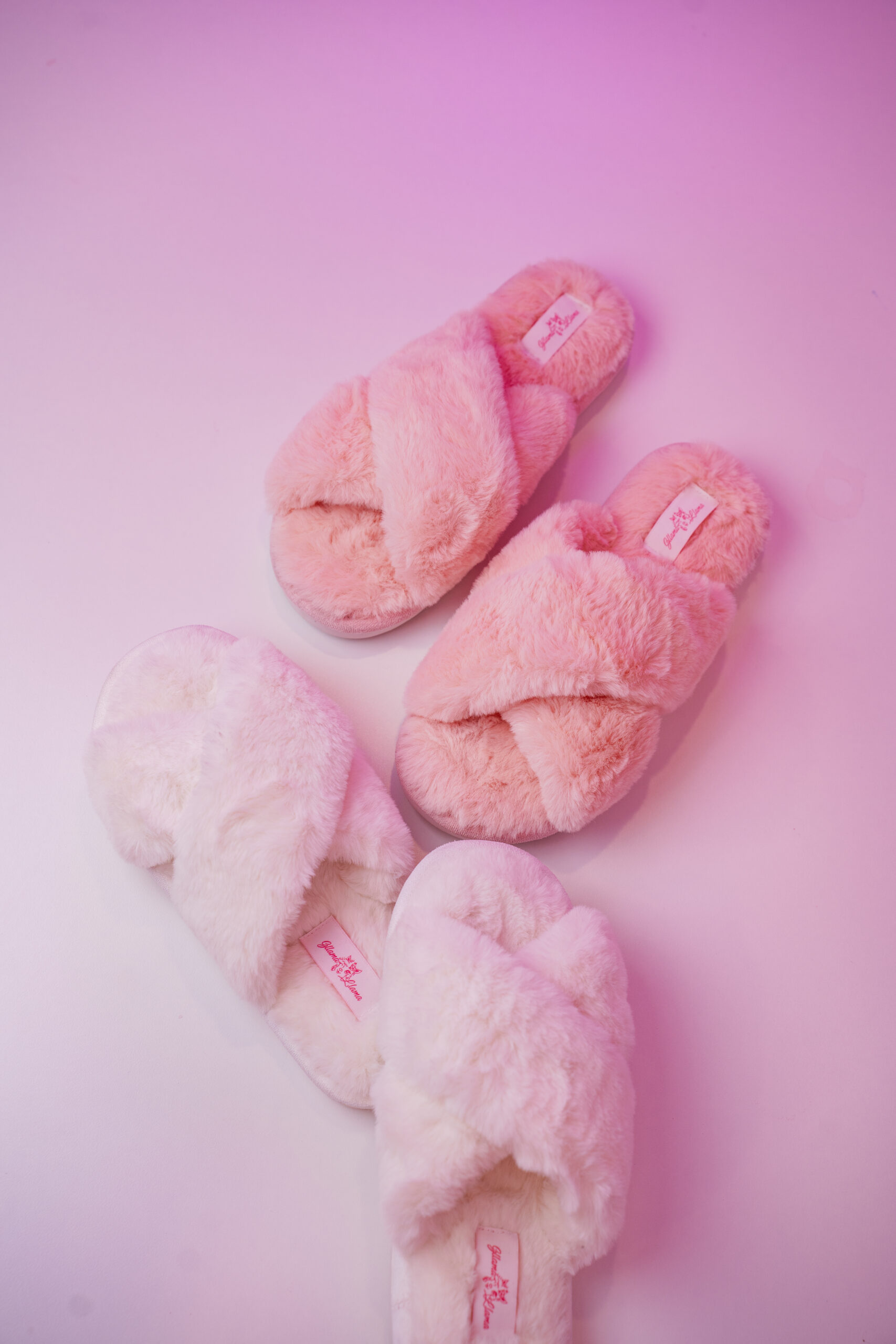 soft fluffy pink slippers