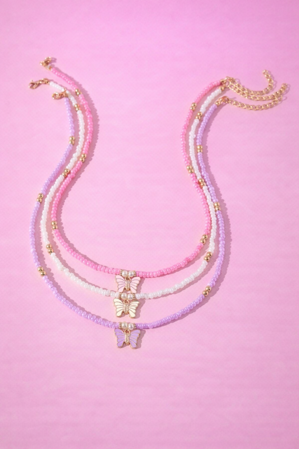 colorful charm necklace set